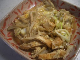 油揚げとごぼうささがきの柳川風